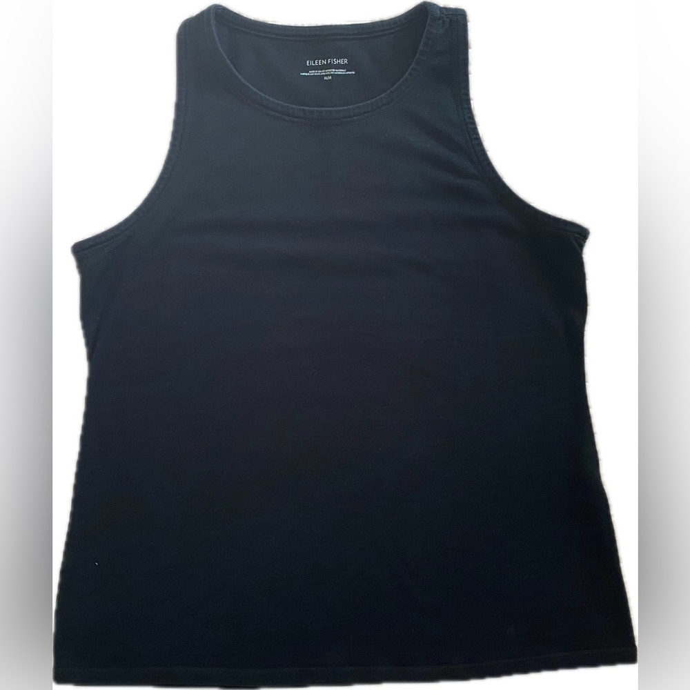 Eileen Fisher Black Organic Cotton Tank Top Medium